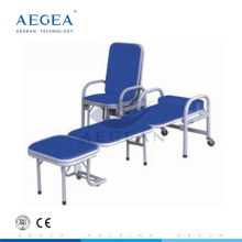 AG-AC002 acier matériel pu siège accompagner chaise pliante chaises d&#39;hôpital inclinables